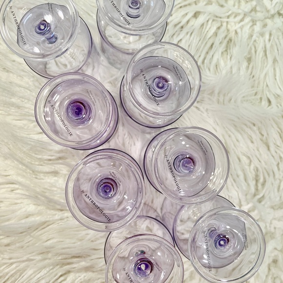 Anthropologie Eight Morgan Short wine glasses in Lilac" NWT - Picture 3 of 13
